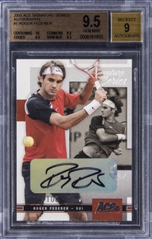 2005 Ace Signature Series "Autographs" #1 Roger Federer Signed Card (#019/100) - BGS GEM MINT 9.5/BGS 9 - True Gem+